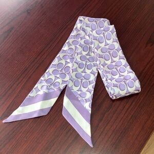 Luxurious COACH silk scarf / headband / bow purse